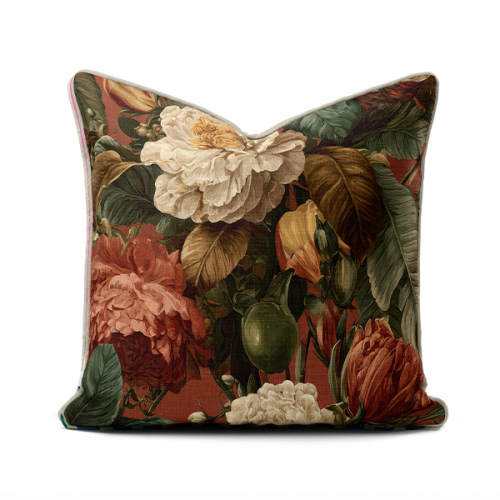 Botanical Rust Floral Scatter Cushion Cover