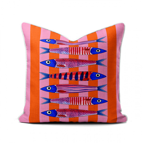 Amalfi Sardines Pink Stripes Scatter Cushion Cover (2)