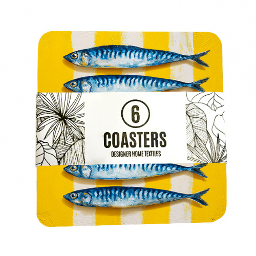 Amalfi Yellow Fish Coasters