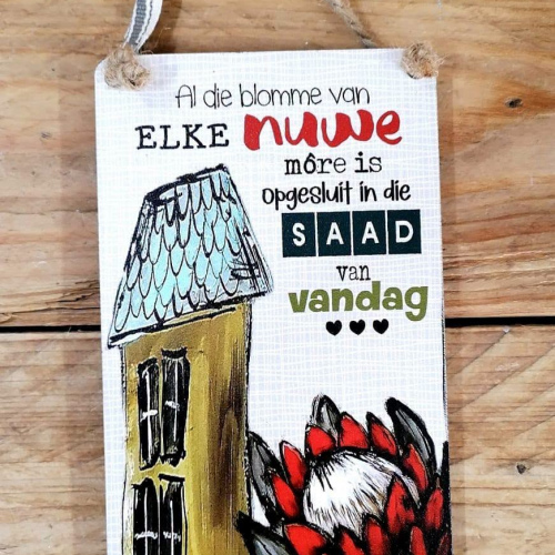 Hangbordjie Al die blomme van elke nuwe more