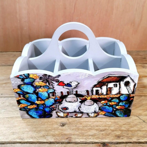 Cutlery Caddy Blou Kaktus Skapies 