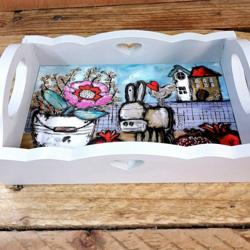 Tray for 2 Donkie Pienk Blom