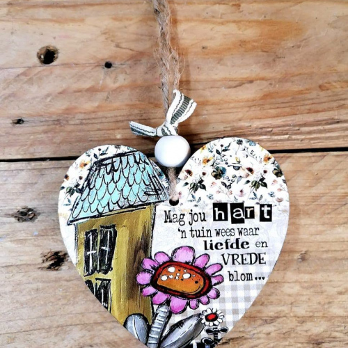 Hang Hartjie Huisie Pienk Blom
