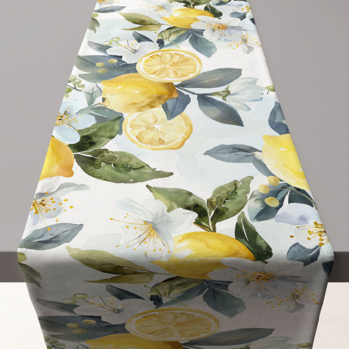 Amalfi Lemon Grey Table Runner