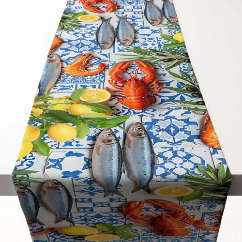 Amalfi Seafood Platter Table Runner