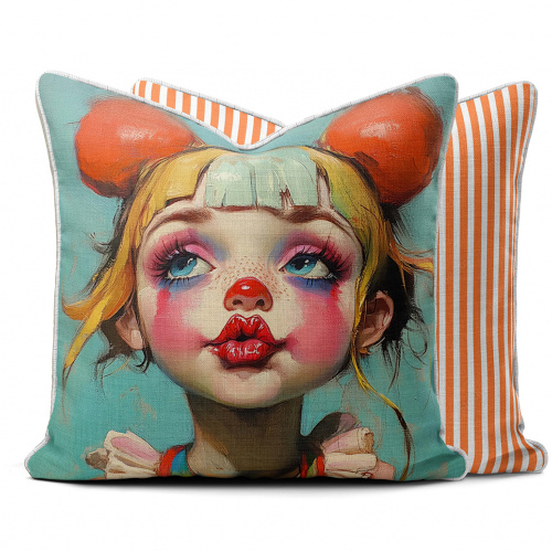 Clown Girl2 Scatter Cushion Cover