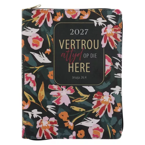 Vertrou Altyd op die Here Dagbeplanner Kunsleer met Rits