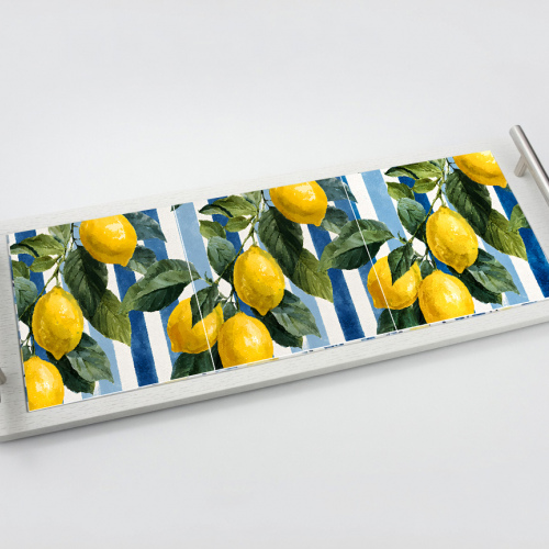 Amalfi Lemon Stripes Platter Tray