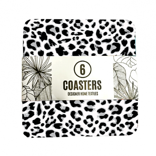 Africa Leopard Skin White Coasters