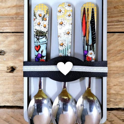 Teaspoon Set Wit Blomme