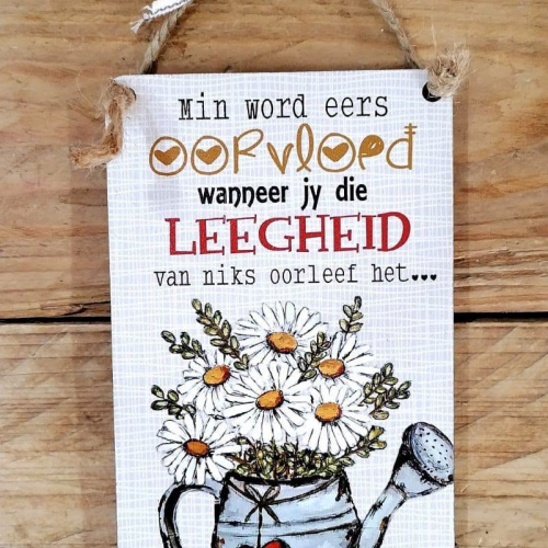 Hangbordjie Min word eers oorvloed
