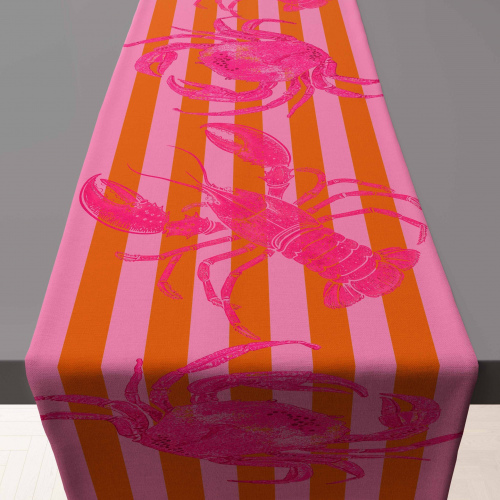 Amalfi Pink Crab Crayfish Table Runner