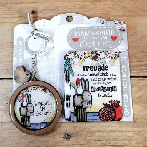 Raam Sleutelring & Magneet Donkie