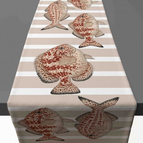 Amalfi Fish Rust Table Runner