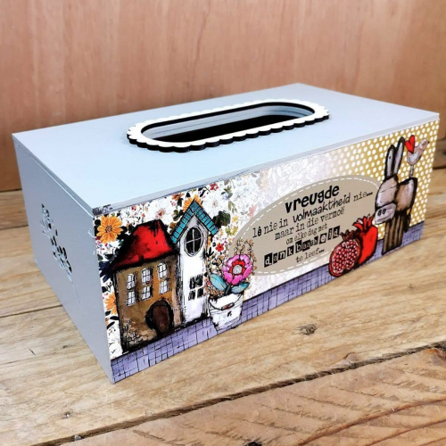 Tissue Box Cover Donkie Pienk Blom