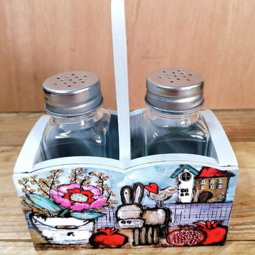 Salt & Pepper Set Donkie Pienk Blom 20 x 15 x 20cm