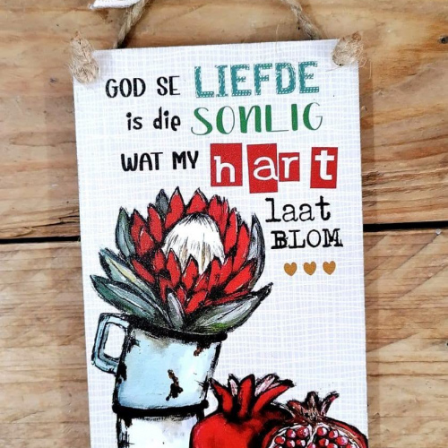 Hangbordjie God se liefde is die sonlig 