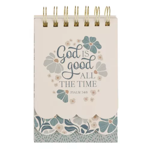 God is Good Blue Blooms Collection Notepad
