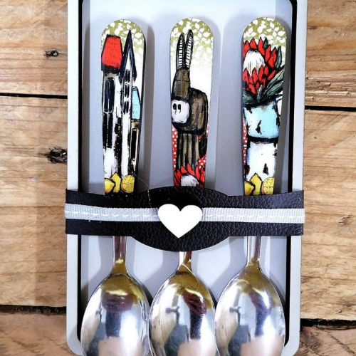 Teaspoon Set Huisie Donkie Protea