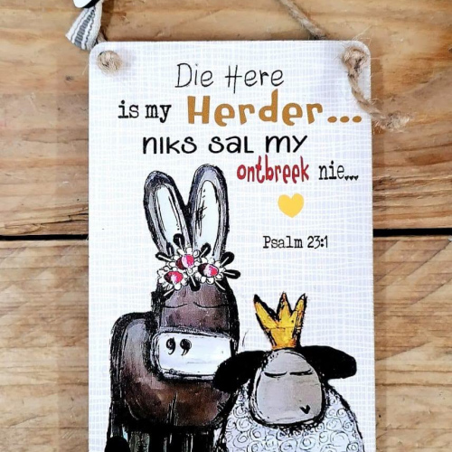 Hangbordjie Die Here is My Herder Skapie Donkie