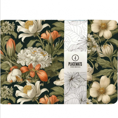 Botanical Dark Bouquet Neoprene Placemats
