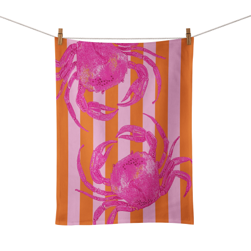 Amalfi Pink Crabs Food Towel