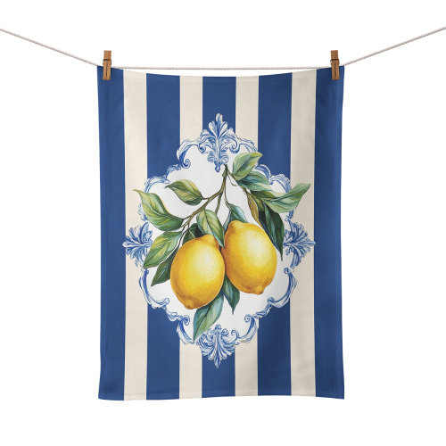 Amalfi Blue Stripe Lemons Food Towel