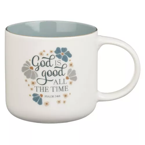 God is Good Blue Blooms Collection Ceramic Mug 444ml