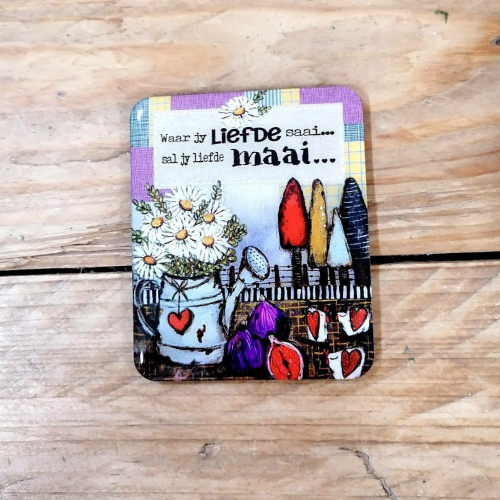 Magneet Wit Blomme Bome