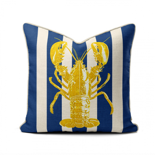 Amalfi Yellow Lobster Stripes Scatter Cushion Cover 