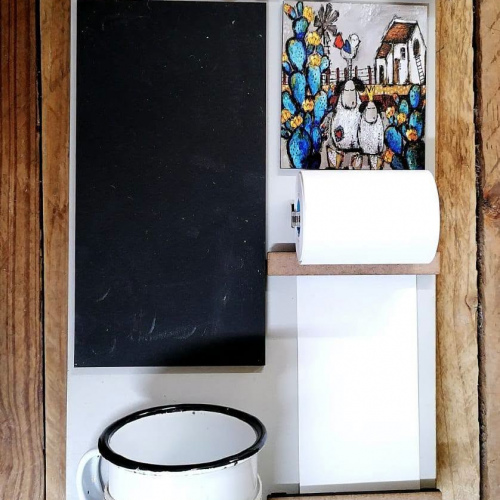 Enamel Beker Notabord Blou Kaktus