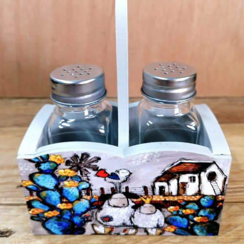 Salt & Pepper Set Blou Kaktus 20 x 15 x 20cm