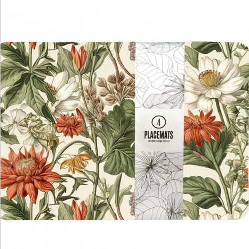 Botanical White Bouquet Neoprene Placemats