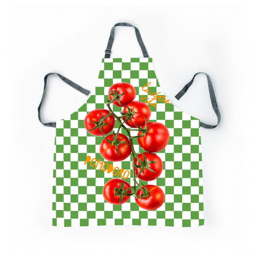 Amalfi Tomato Green Check Apron 