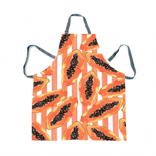 Amalfi Papayas Coral Stripe Apron 
