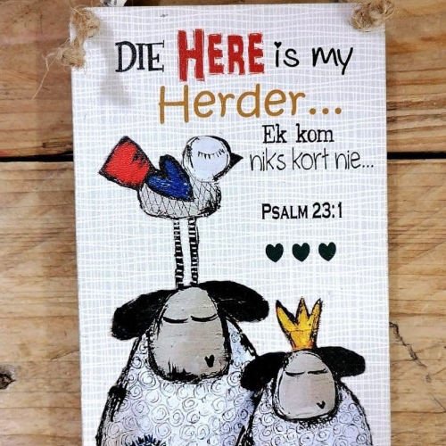 Hangbordjie Die Here is my Herder Skapies