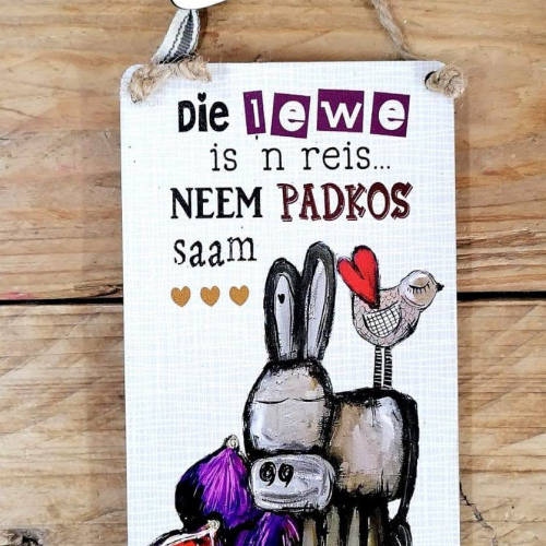 Hangbordjie Die lewe is 'n reis Donkie 