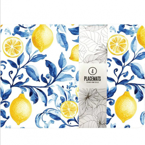 Amalfi Lemon Blues Neoprene Placemats