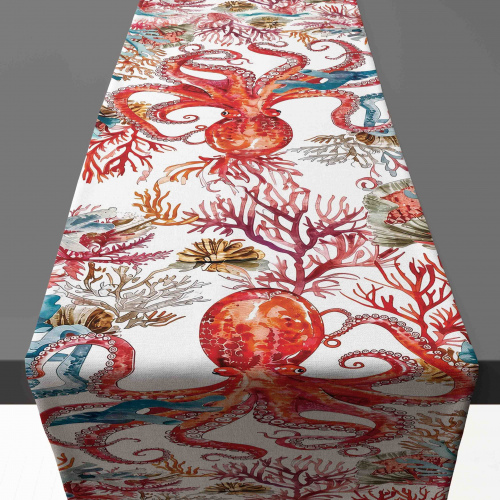 Amalfi Coral Octopus Table Runner