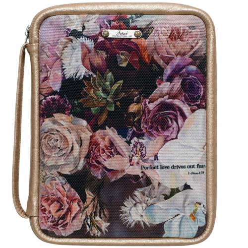 Bible Bag Purple Floral 270 x 200 x 60mm