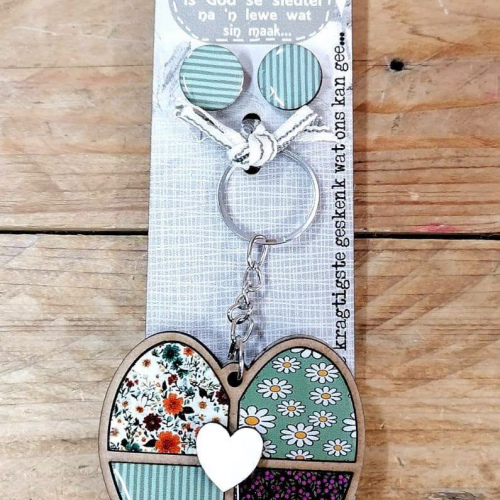 Hart Sleutelring & Oorbelle Teal