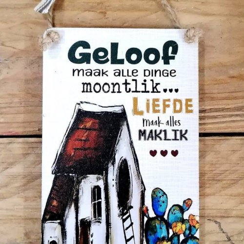 Hangbordjie Geloof maak alle dinge moontlik