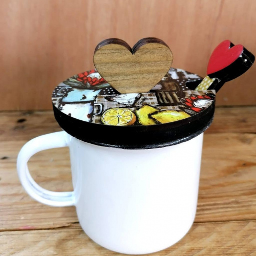 Enamel Beker En Teelepel Suurlemoene