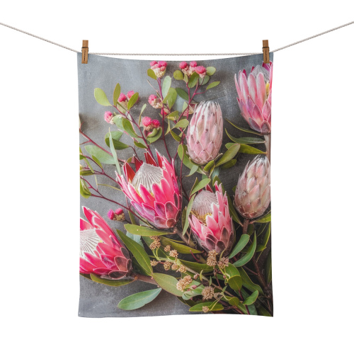 Protea Pink Bouquet Food Towel