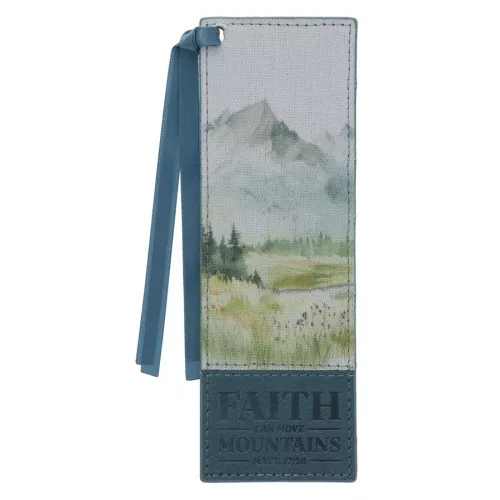 Faith Can Move Mountains Collection Faux Leather Bookmark