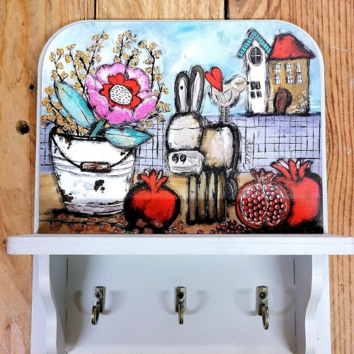 Key Holder Donkie Pienk Blom