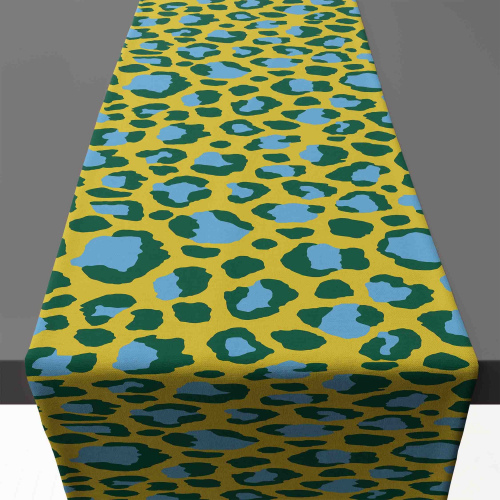 Africa Leopard Yellow Table Runner