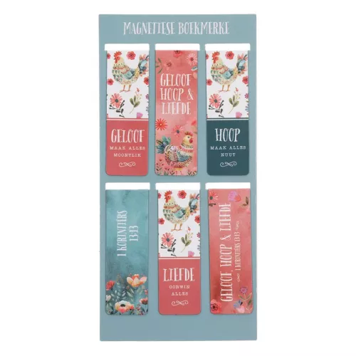 Geloof Hoop En Liefde Plaas Reeks Magnetic Bookmarks Set of 6
