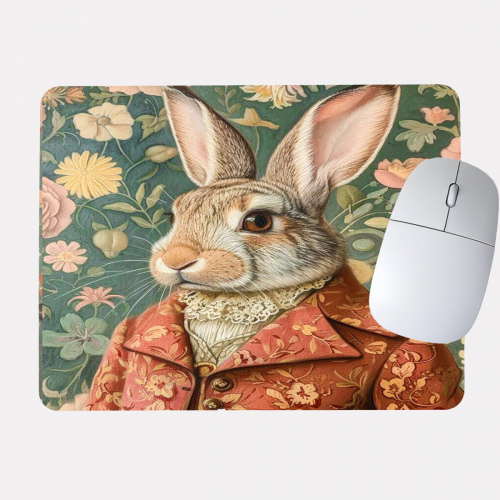 Rabbit Morris Green Mousepad