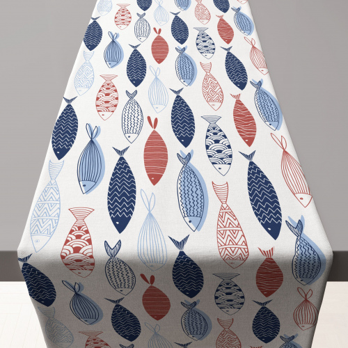 Amalfi Sardines Red Table Runner